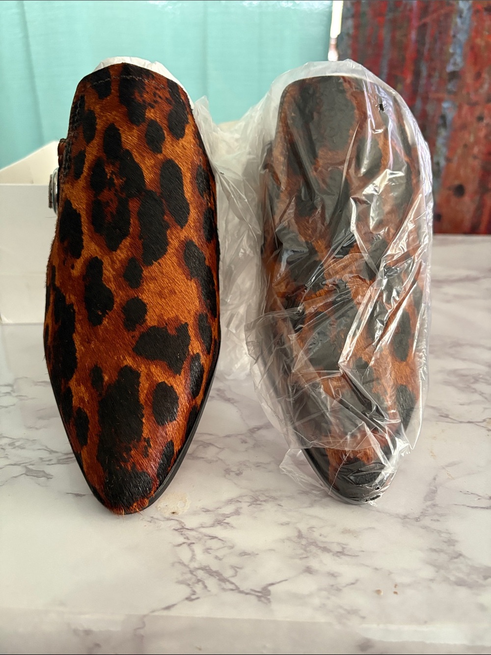SCHUTZ Leopard Print Mule in Brown and Black